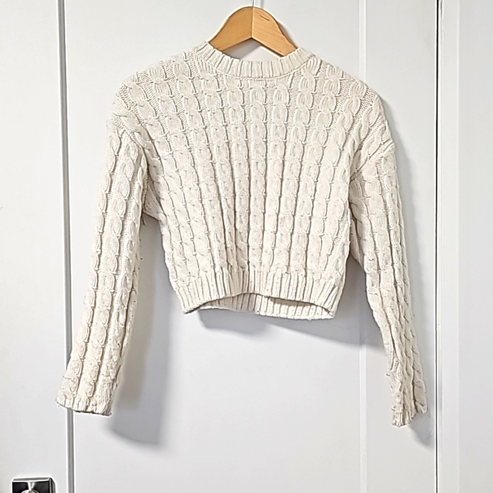 Zara kids creme knitted  sweater
